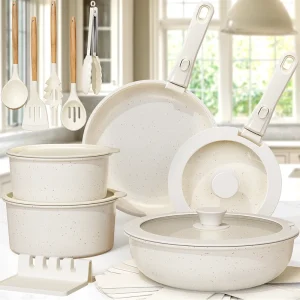 21 Piece Pots and Pans Set  Non-Stick Ceramic Cookware