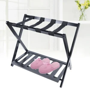 Double-Layer Foldable Luggage Rack