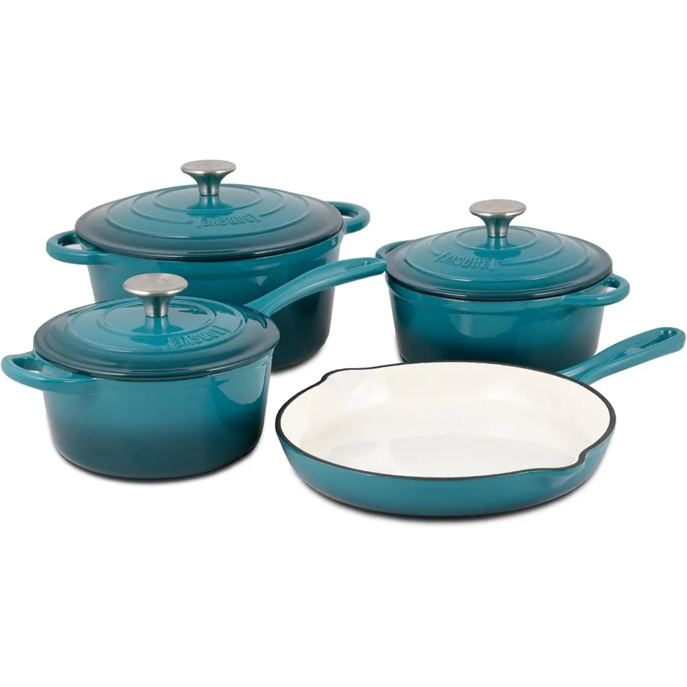 Enameled Cast Iron Nonstick Cookware 7-Piece Set